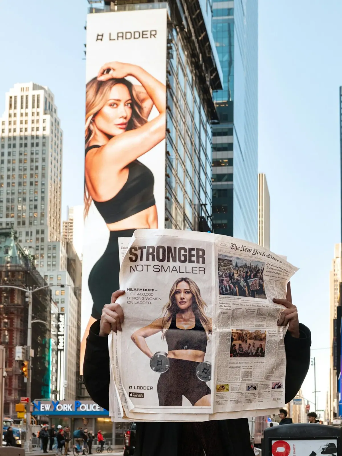 Ladder’s Stronger, Not Smaller campaign in Times Square