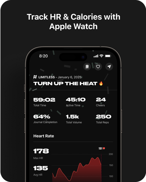 Track HR & Calories with
Apple Watch