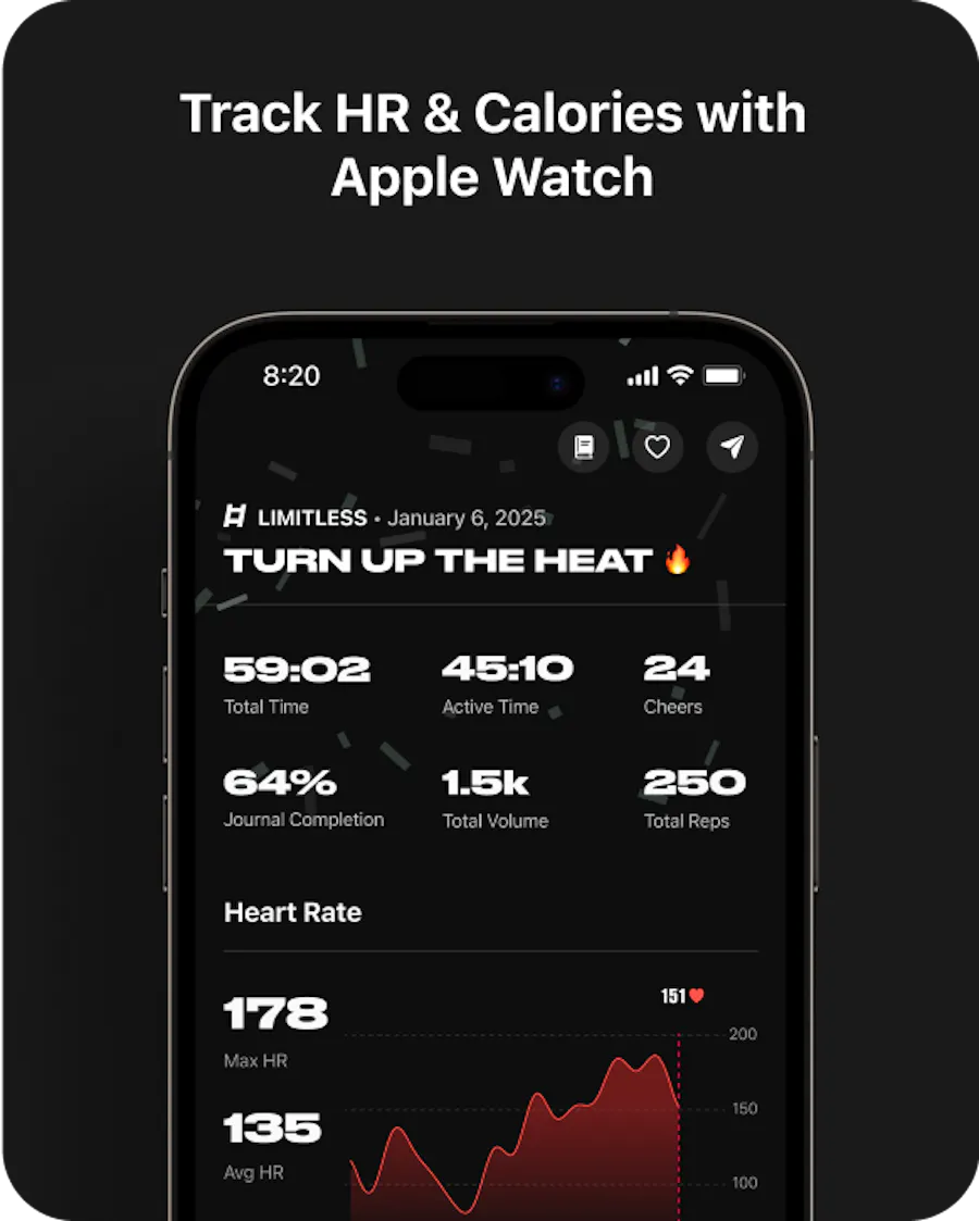 Track HR & Calories with
Apple Watch