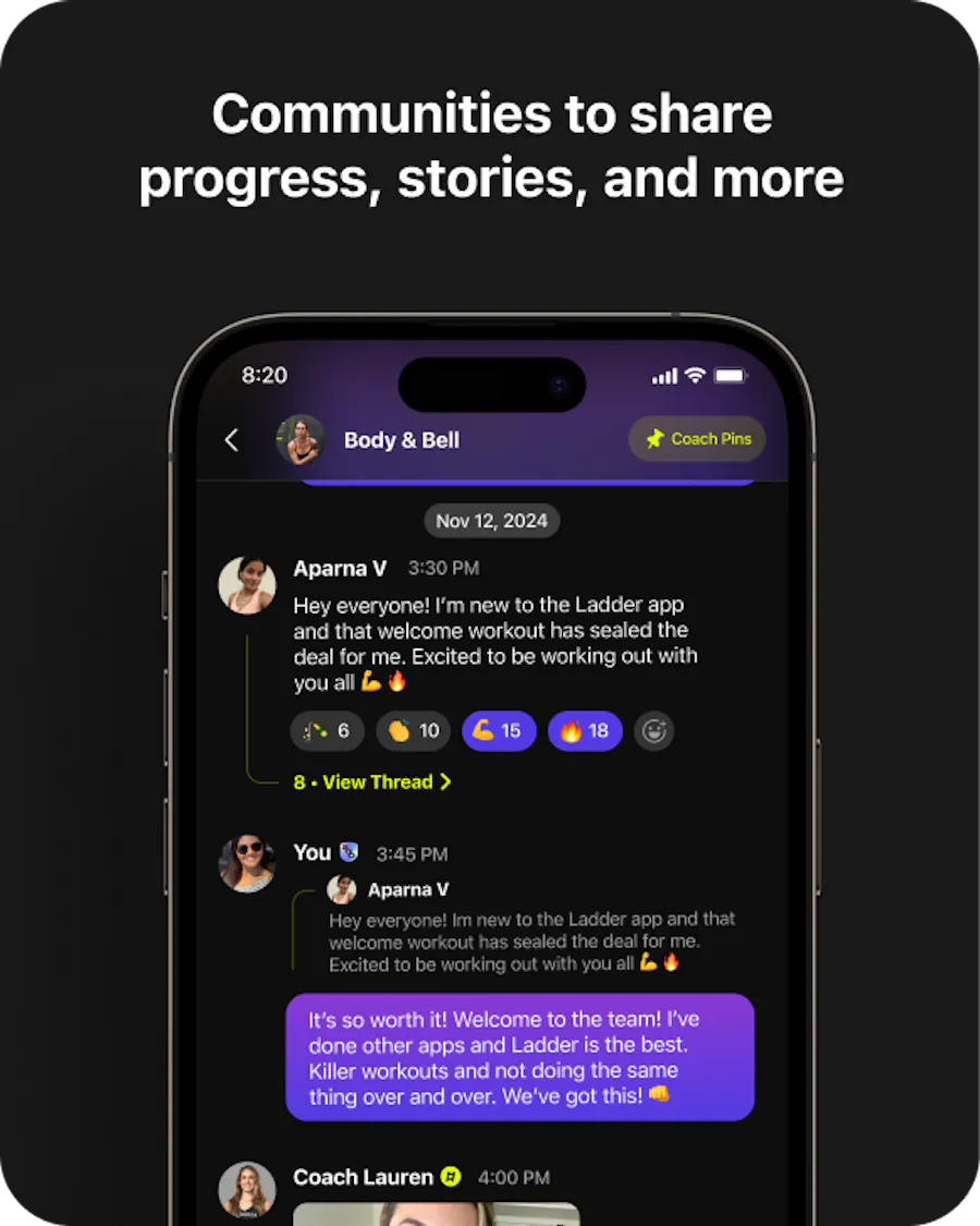 Communities to share
progress, stories, and more